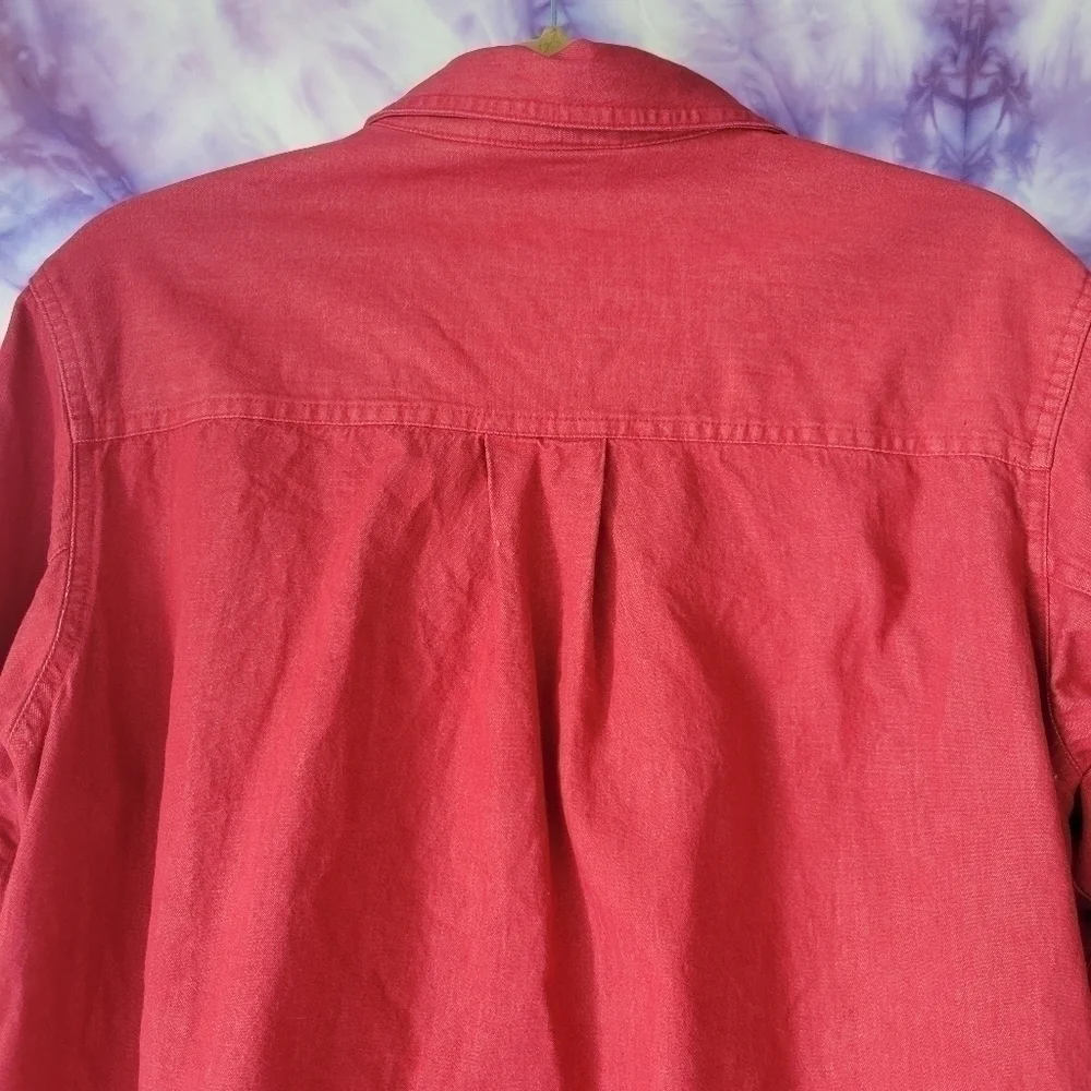 Liz Clairborn Women's Red Light Denim Button Up Shirt/Jacket Size Medium Petite